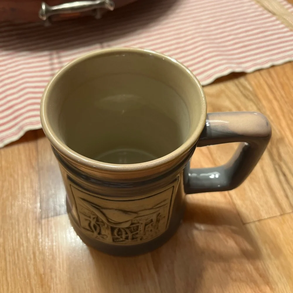 Burton Western Ceramic Coffee Mug in Brown and Tan